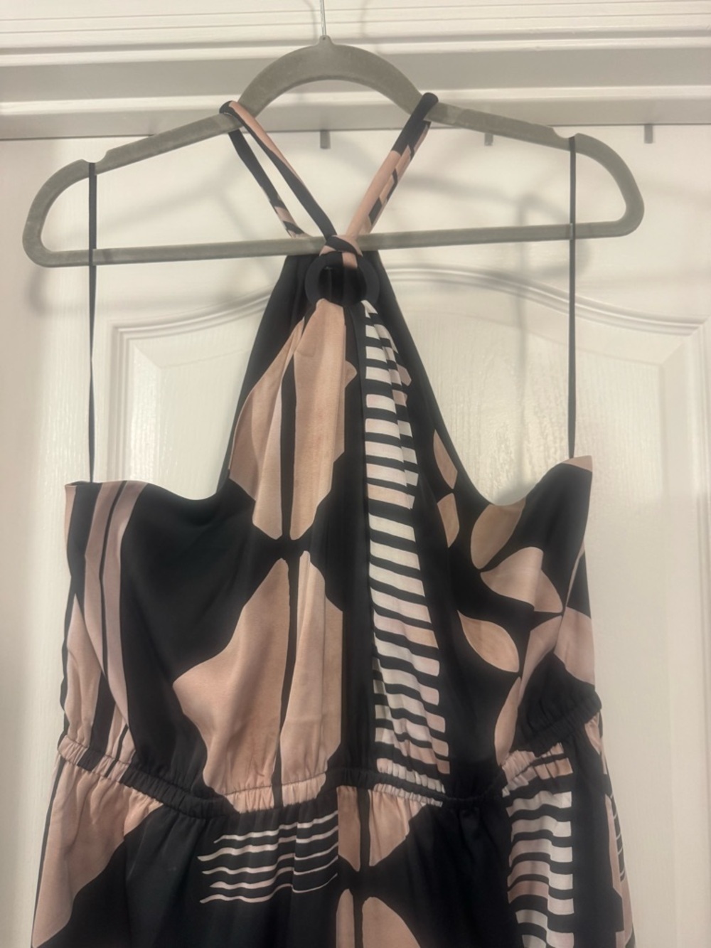 Express Black and Blush Halter Maxi Dress - Picture 6 of 16
